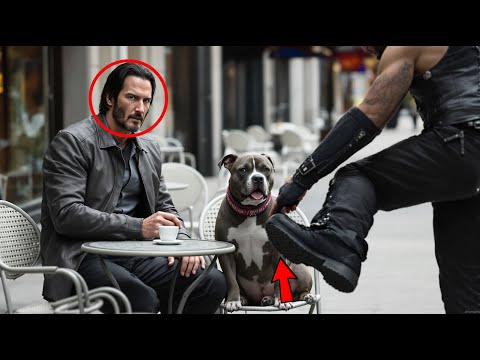 Ruthless Biker Kicked a Dog for Fun, Unaware Keanu Reeves Is the Owner!