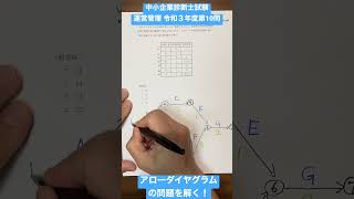 【中小企業診断士試験の問題解説】　運営管理　アローダイヤグラム（PERT図）の問題を解く！令和３年度第10問