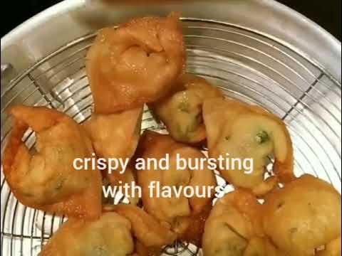 Super Crispy Giant Wontons! Vegetarian wontons you can make at home. Easy vegan recipe!