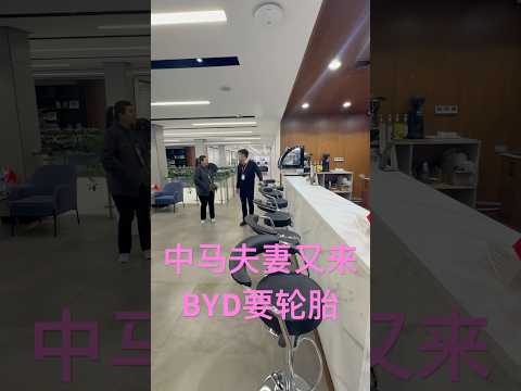 中马夫妻又来BYD要轮胎、蹭免费可乐喝、蹭免费加气，最牛纯电车跑了一年多6万公里没更换了