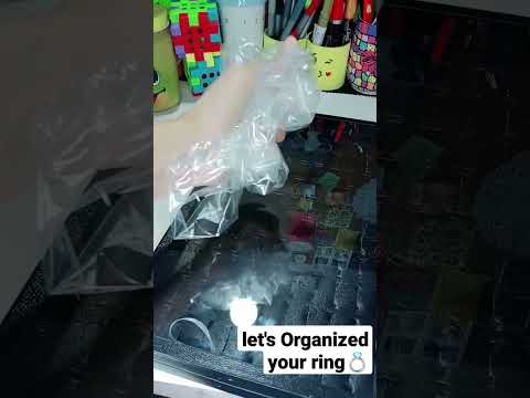 ASMR || Organise Rings || Satisfying sound#shortsveo#trending#love