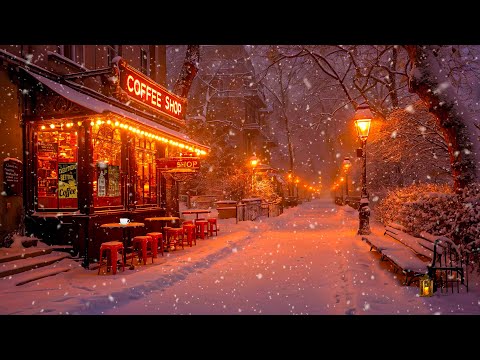 Deep Relaxation with Slow Jazz Music ☕ Quiet Winter Night Café and Deep Piano Jazz for a Calm Mood 🎶