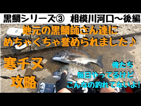 【黒鯛シリーズ③】初心者でも釣りがしやすい相模川河口で寒チヌのフカセ釣り!!地元黒鯛師の方にも褒められました♪平塚新港のすぐ近くです♪