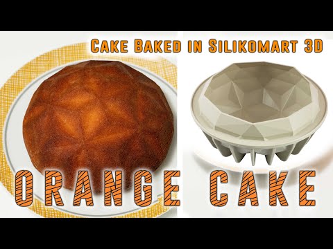 Orange Cake Baked in Oven with Silikomart 3D mould GEMMA