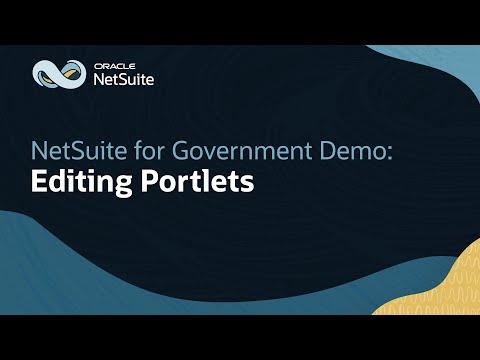 Editing Portlets in Oracle NetSuite for Government