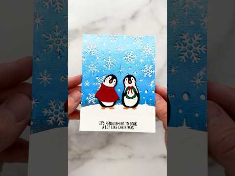 Make An EASY Christmas Card With Me!🐧❄️ ASMR Crafting #asmr #asmrsounds #craft