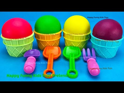 4 Play Doh Ice Cream Cups Surprise Toys Yowie Kinder Surprise Eggs