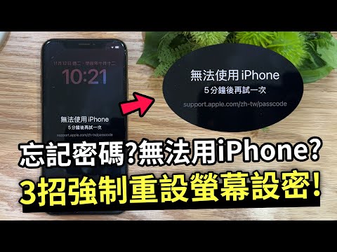 【3招強制重設iPhone密碼】iPhone 密碼錯誤太多次，已停用 iPhone? 掌握這招不用密碼登入