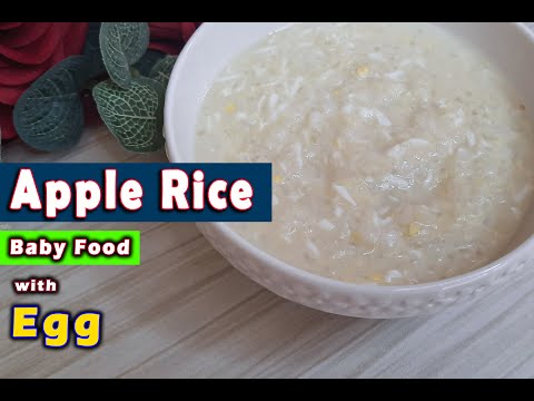 Baby Food || Apple Rice × Egg || Apple Rice Baby food with Egg || 6months to 2years Baby food