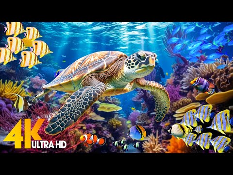 Ocean 4K - Sea Animals for Relaxation, Beautiful Coral Reef Fish in Aquarium (4K Video Ultra HD) #60