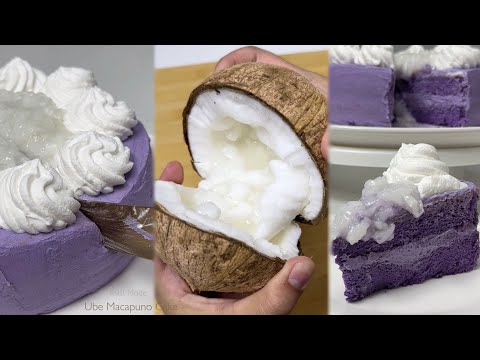 UBE MACAPUNO CAKE All-in Recipe |Ube Chiffon + Macapuno (Coconut Sport) +Buttercream & Whipped Cream