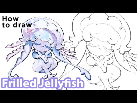 How to draw Frilled Jellyfish | Cookie Run Kingdom | Coloring included