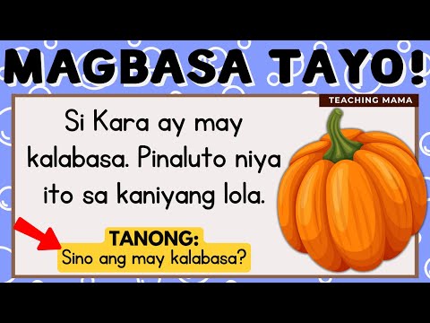 MAGBASA TAYO! | PAGSASANAY SA PAGBASA NG TAGALOG | FILIPINO READING FOR KINDERGARTEN | TEACHING MAMA