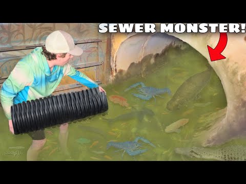 I Found a Hidden Sewer FILLED With MONSTER FISH!