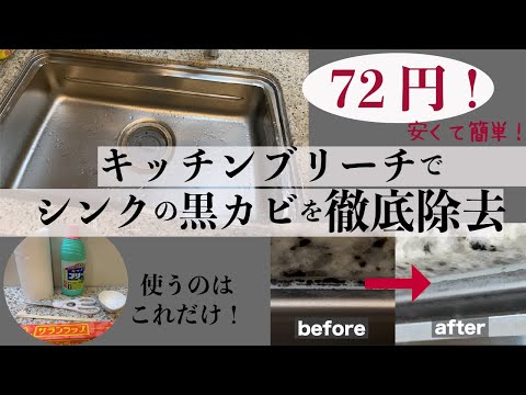 キッチンブリーチでシンクの黒カビを徹底除去！安くて簡単にできる！