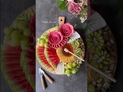 Cheese and Fruit platter ideas✨Fancy Charcuterie Board ideas🌹 #shortvideo #giftideas