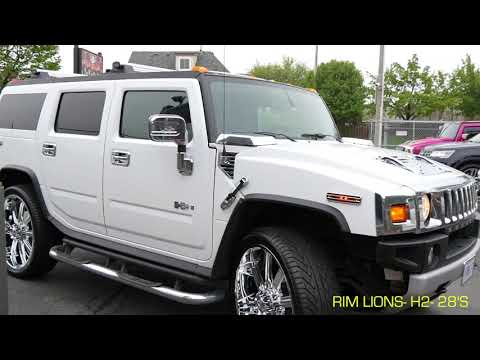 2008 HUMMER H2 WITH 28 INCH CUSTOM CHROME RIMS & TIRES