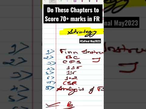 Chapters to cover 70+ marks in FR #CAexams #may2023 #dotara #mainaru