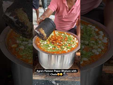 Agra’s Famous Paper Bhature with Chole😍😋|| Indian Street Food