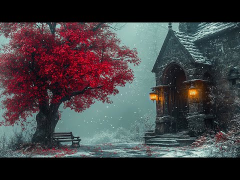 Crimson Dreams | Scarlet Leaves in Winter's Embrace | Dark Academia Music for Winter Solitude