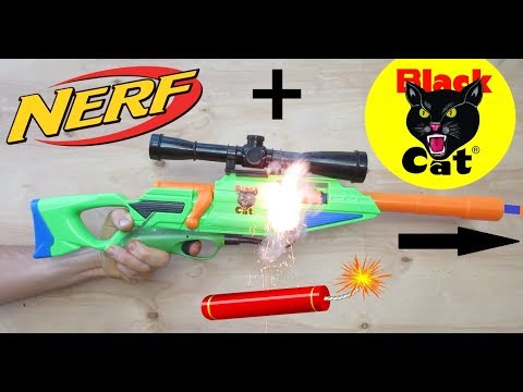 Nerf Gun mod! (Firecracker Powered!) Fireworks