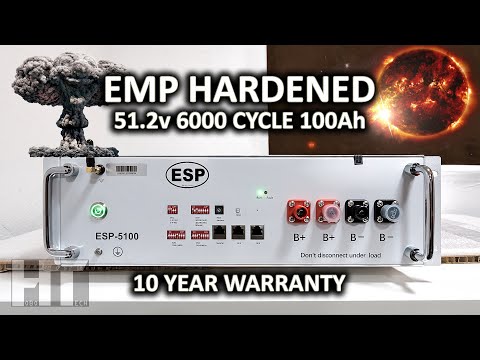 EndurEnergy ESP-5100 EMP Hardened 5120wh 48v LiFePO4 Server Rack Battery