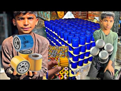 How Car Oil Filters Manufactured in Local Factories | Hard working boys