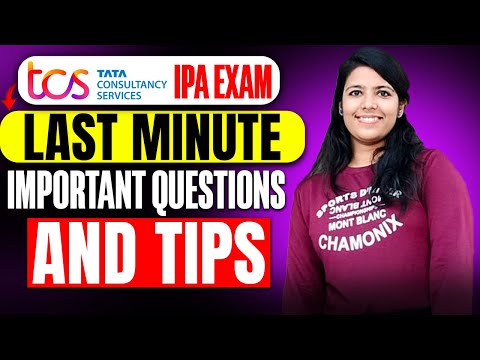 TCS IPA Exam | Last Minute Questions & Tips | TCS IPA Exam 7th Nov 2024