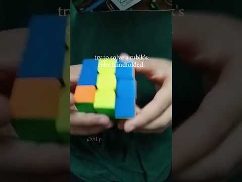 try to solve rubik's cube blindfolded #3x3 #cube #10yearsold #blindfolded #blindfoldedchallenge