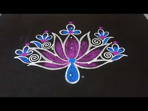 Friday lotus flower rangoli designs🌺🌺Muggulu with dots,Rangoli kolam,Daily kolam.