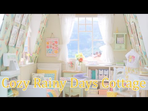 COZY RAINY DAYS COTTAGE 1/6 scale handmade miniature dollhouse by Nerea Pozo (cake shop patisserie)