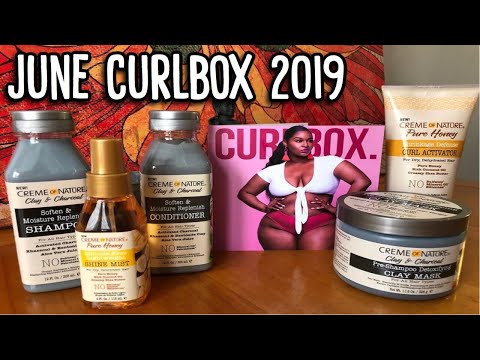 JUNE 2019 CURLBOX | CREME OF NATURE CLAY & CHARCOAL LINE | UNBOXING