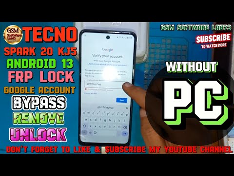 Tecno Spark 20 FRP Bypass Without PC|New Method 2024|Tecno (KJ5) Google Account Unlock Android 13