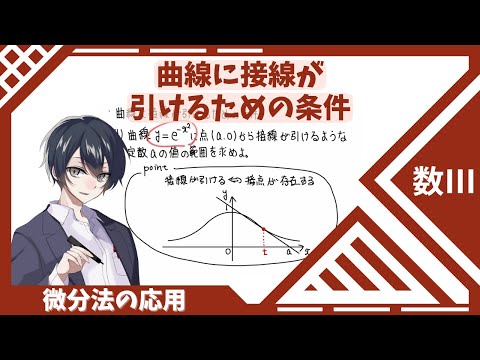 【数Ⅲ：微分法の応用】⑤曲線に接線が引けるための条件