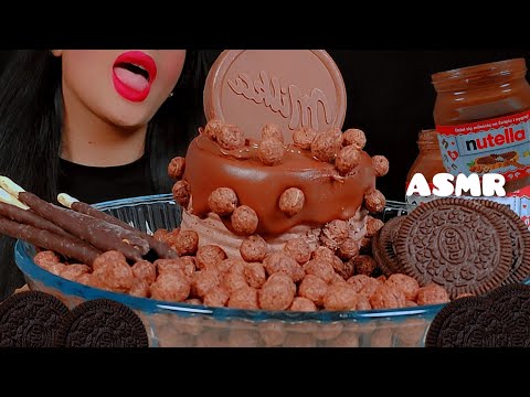 🍫asmr chocolate cornflakes👅 with chocolate cake and milk &OREO biscuits|초콜릿 먹방 |notalking 🐾