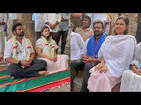 Manchu Manoj With Wife Manchu Bhuma Mounika Reddy at Pedda Ahobilam Temple | Manchu Manoj Daughter