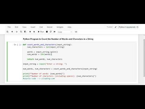 Day 72: Python Program to Count the Number of Words and Characters in a String