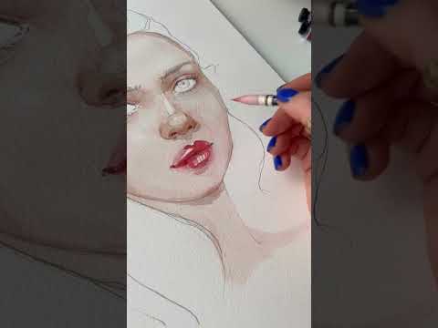 I am in love with her beauty #kagalovska #howtodraw #watercolordrawing