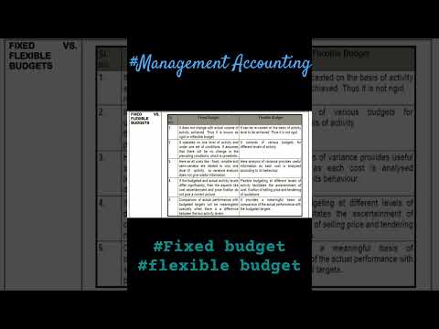 Fixed Budget Vs Flexible Budget | Management Accounting | #shorts #youtubeshorts #trendingshorts