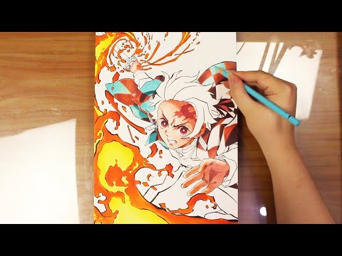 Real Time Drawing - Tanjiro Hi no Kami Kagura