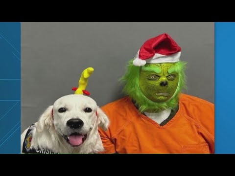 Grinch "arrests" caught on police body camera