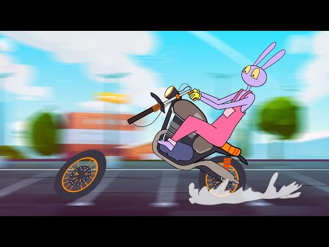 Epic Motorcycle Fail Biker's Unexpected Surprise Hilarious Cartoon The Amazing Digital Circus