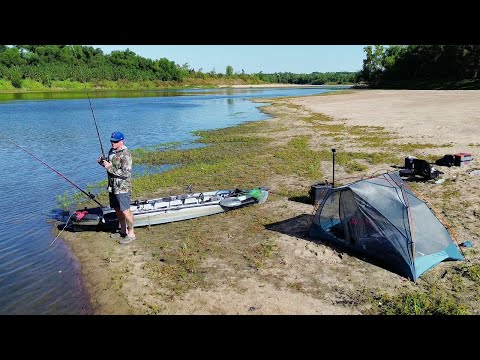 Night Fishing The DEEPEST HOLE On The RIVER!! (Kayak Camping)