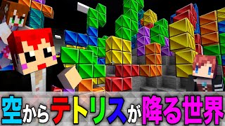 【マイクラ】マイクラなのにテトリスが降ってくる世界!?【赤髪のとも/マインクラフト】