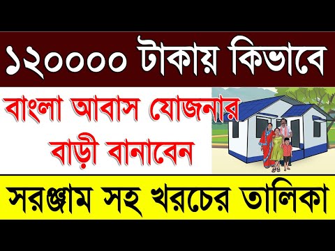 ১২০০০০ টাকায় কিভাবে বাড়ি হবে | Estimate For Construction of Rural House Under Banglar Bari Prakalpa