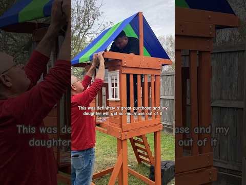 New wooden play set 🛝 Timelapse building a playground set #shorts #shortsfeed #timelapse #parenting