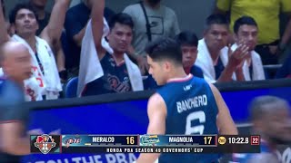 Chris Banchero with a 4-pt shot for Meralco vs Magnolia | PBA SEASON 49 GOVERNORS’ CUP