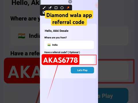 Diamond wala app referral code | how to enter referral code for diamond wala app❓#shorts #taubatauba