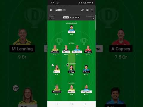 RCB-W vs DEL-W Dream11|RCB-W vs DEL-W Dream11 Prediction|RCB-W vs DEL-W Dream11 Team| #shorts