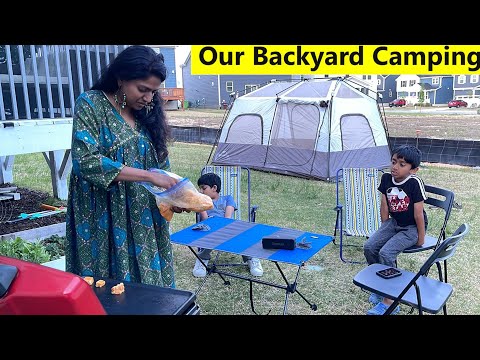 எங்க வீட்டு தோட்டத்தில் TENT Camping🏕 பண்ணோம்~BACKYARD CAMPING IN OUR HOUSE~ Family Traveler VLOG